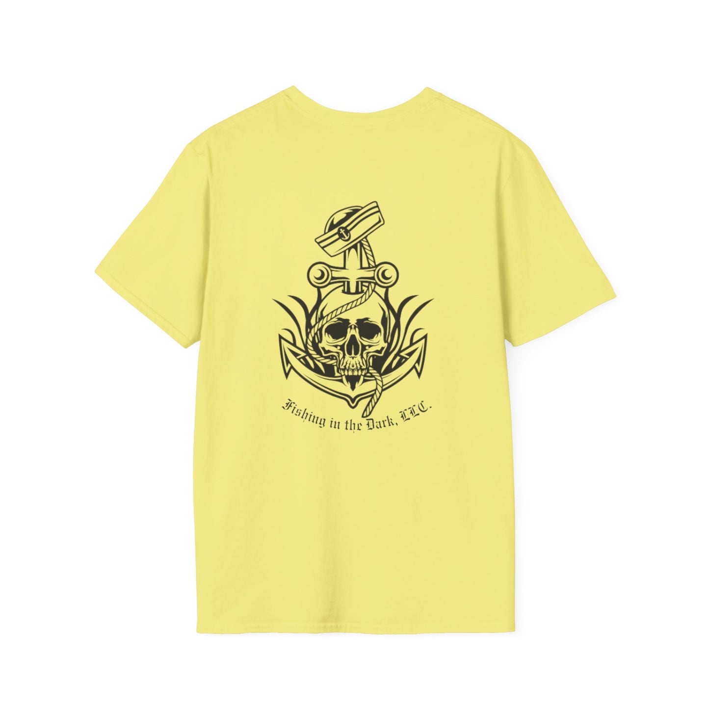 Fishing Enthusiast Unisex Softstyle T-Shirt - 'Fish On' & Skull Design