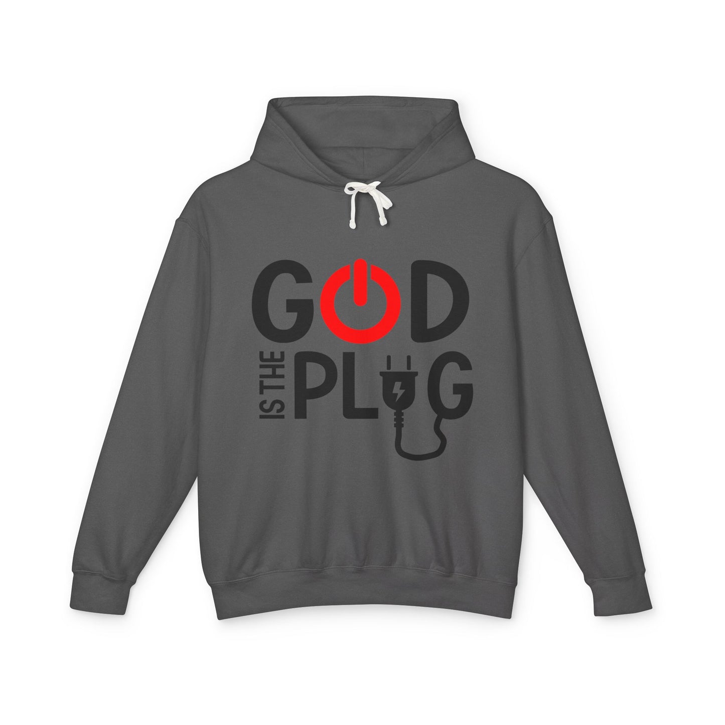 God is the Plug Unisex Lightweight Hoodie - Inspirational Sweatshirt for Daily Motivation