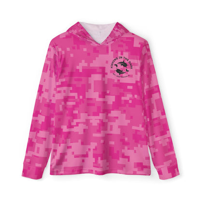 Unisex Fishing in the Dark Warmup Hoodie - Digital Pink Camouflage in Pink