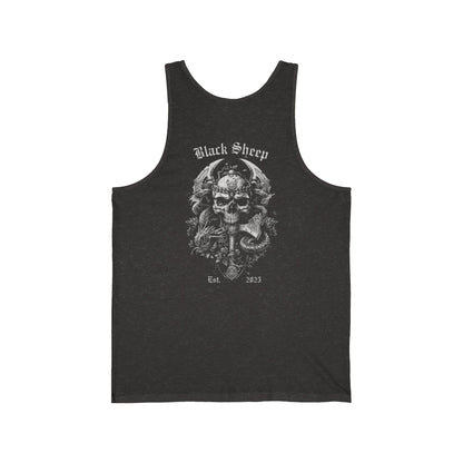 Unisex Jersey Tank - 'Black Sheep' Graphic Tank Top for Bold Individuality