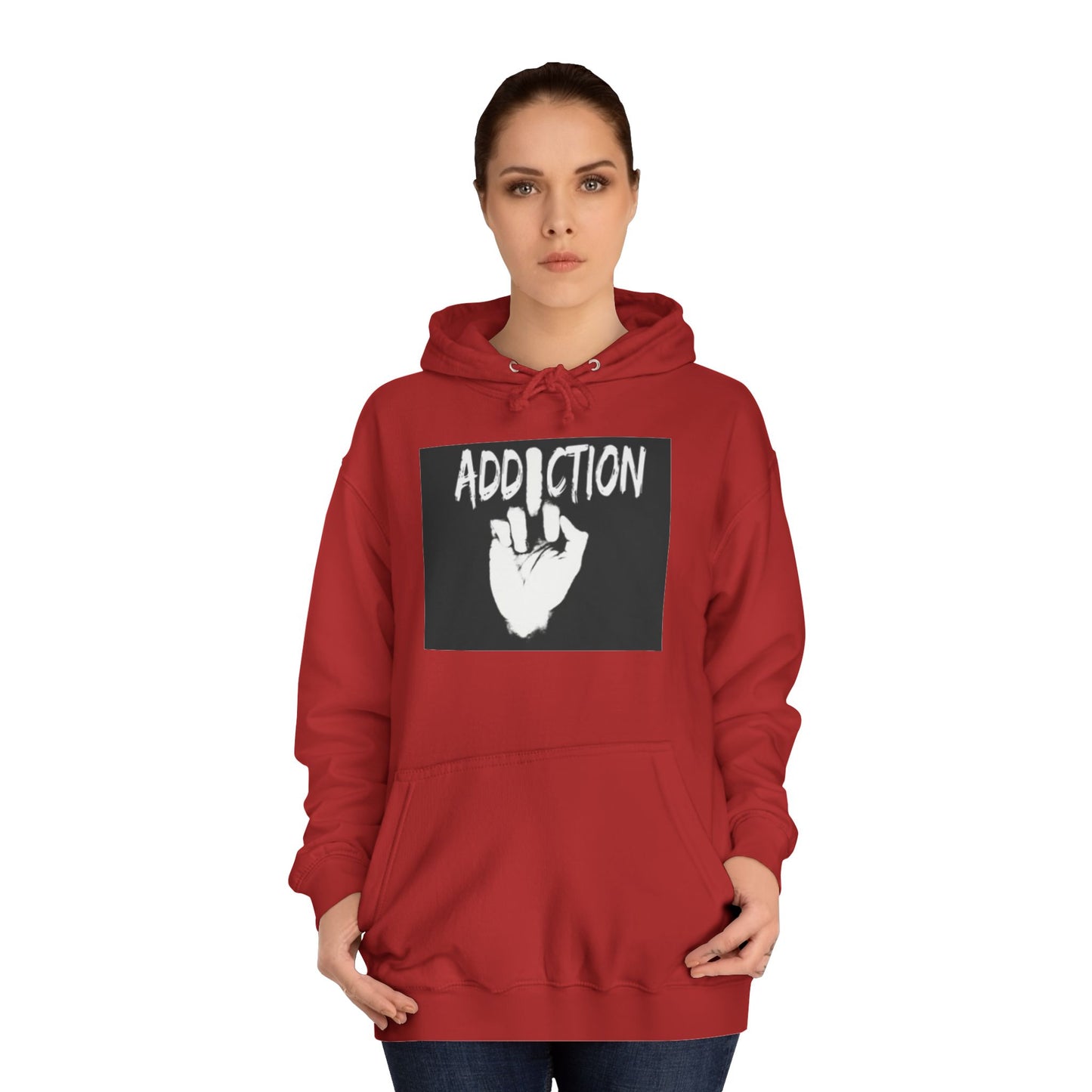 Unisex Addiction College Hoodie - Casual Comfort for Students