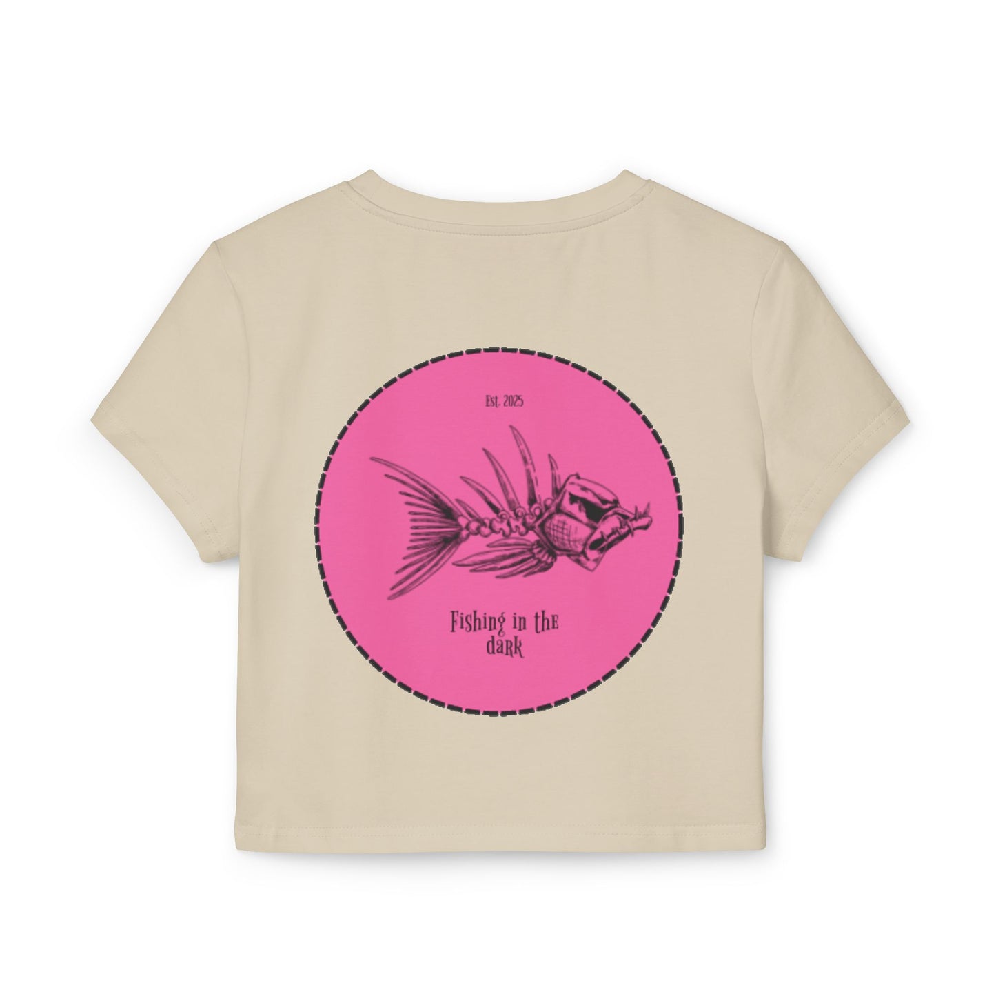 Fishing in the Dark Women's Baby Tee - Fun Graphic Tee for Fishing Enthusiasts