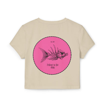 Fishing in the Dark Women's Baby Tee - Fun Graphic Tee for Fishing Enthusiasts