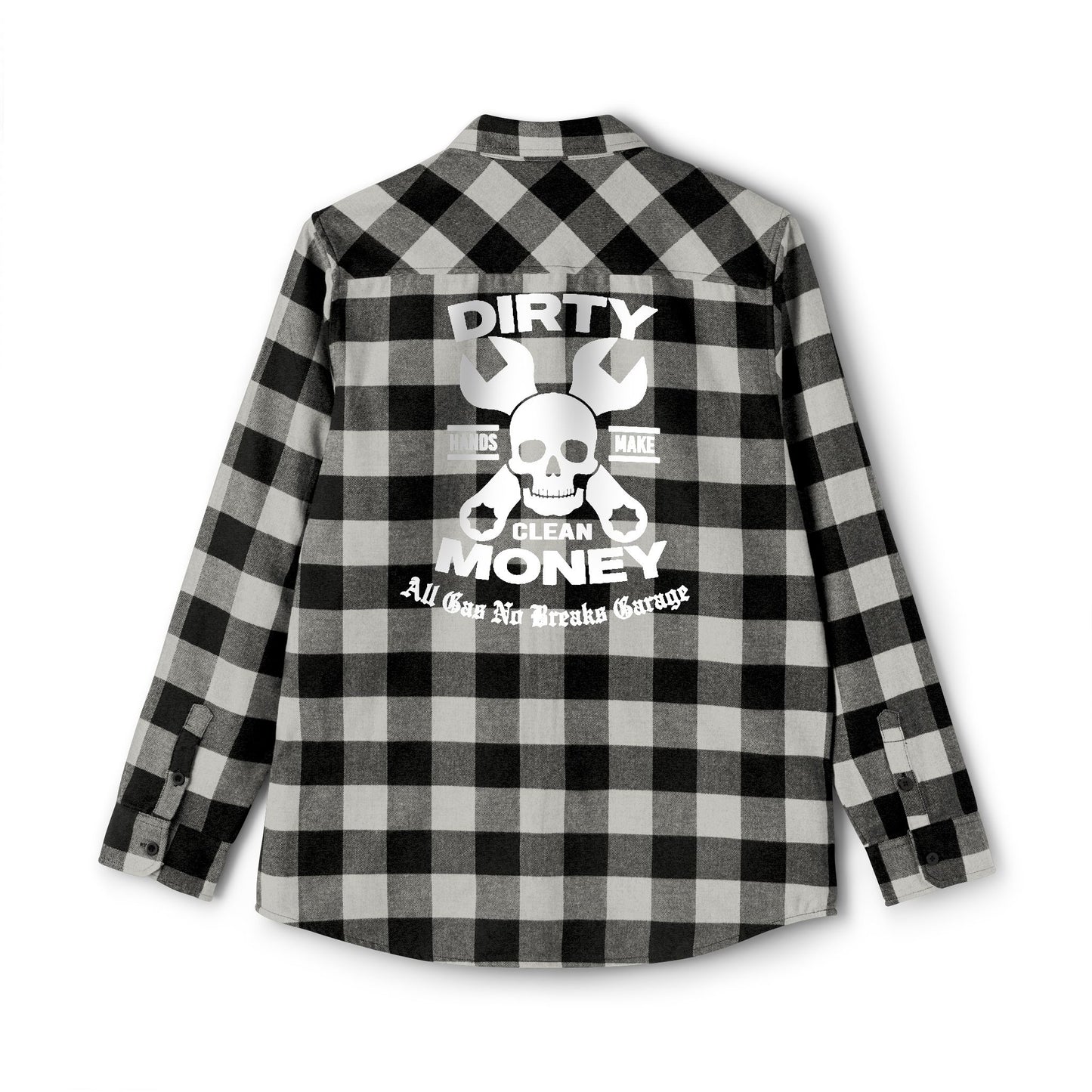 Unisex Flannel Shirt - 'Dirty Hands Make Clean Money' Graphic Design