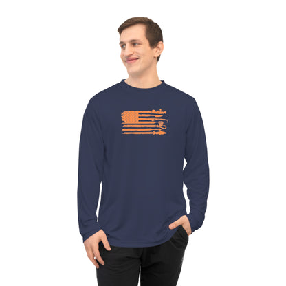 Weekend Hooker Unisex Performance Long Sleeve Shirt - Fishing Apparel with American Flag Design