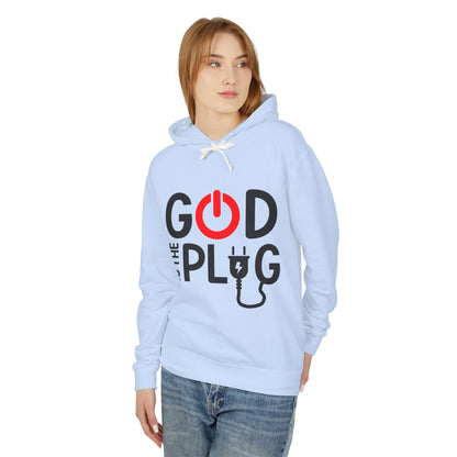 God is the Plug Unisex Lightweight Hoodie - Inspirational Sweatshirt for Daily Motivation