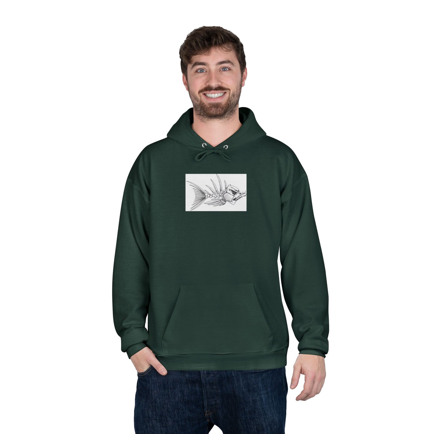 Eco-Friendly Fishing Hoodie - 'Fishing in the Dark' Design