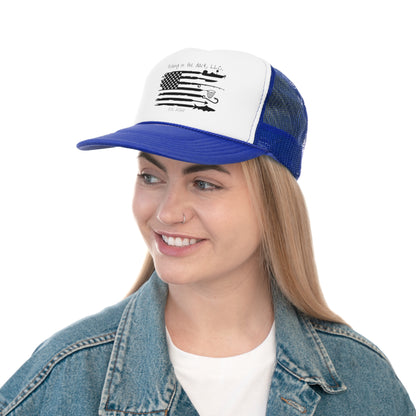 Fishing Trucker Cap with American Flag Design | Outdoor Fishing Enthusiast Hat