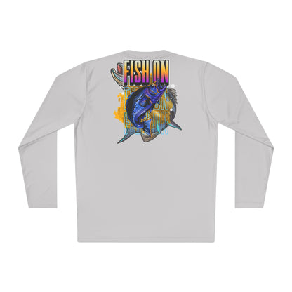 Unisex Lightweight  Fishing in the Dark Long Sleeve Tee - 'Fish On' Graphic T-Shirt for Fishing Enthusiasts