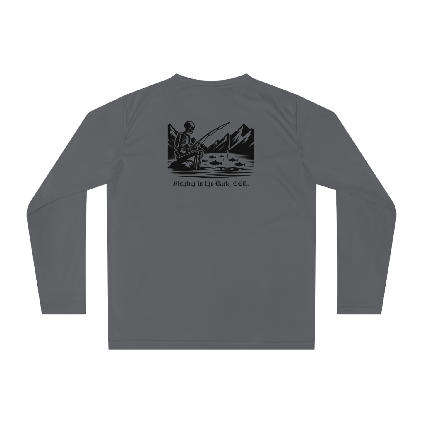 Unisex Fishing Performance Long Sleeve Shirt - 'Fishing in the Dark' Graphic Tee