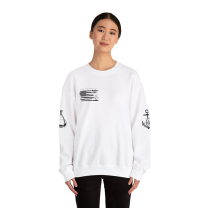 Nautical-Inspired Unisex Crewneck Sweatshirt - 'Smooth Waters Never Made Skilled Sailors'