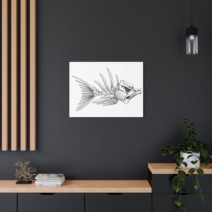 Artistic Fish Skeleton Canvas Print - Unique Home Decor for Ocean Lovers