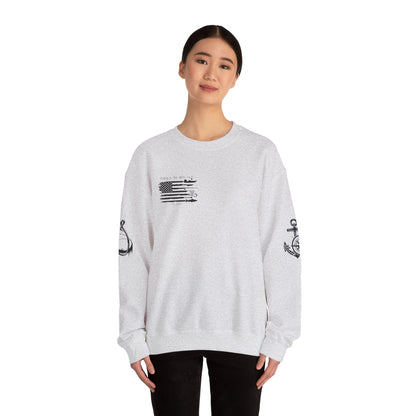 Nautical-Inspired Unisex Crewneck Sweatshirt - 'Smooth Waters Never Made Skilled Sailors'