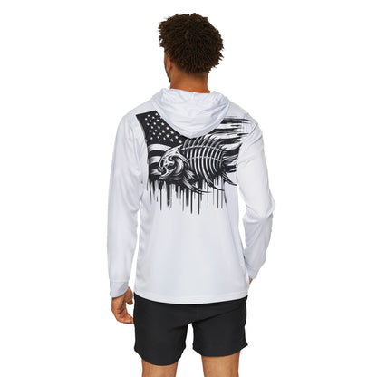 Men's Fishing in The Dark Sports Warmup Hoodie - American Flag Fishing Graphic