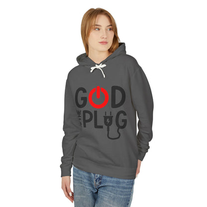 God is the Plug Unisex Lightweight Hoodie - Inspirational Sweatshirt for Daily Motivation