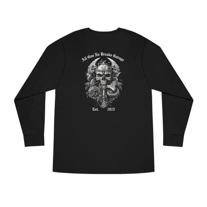 Rebellious Long Sleeve Crewneck Tee - Perfect for Garage Enthusiasts