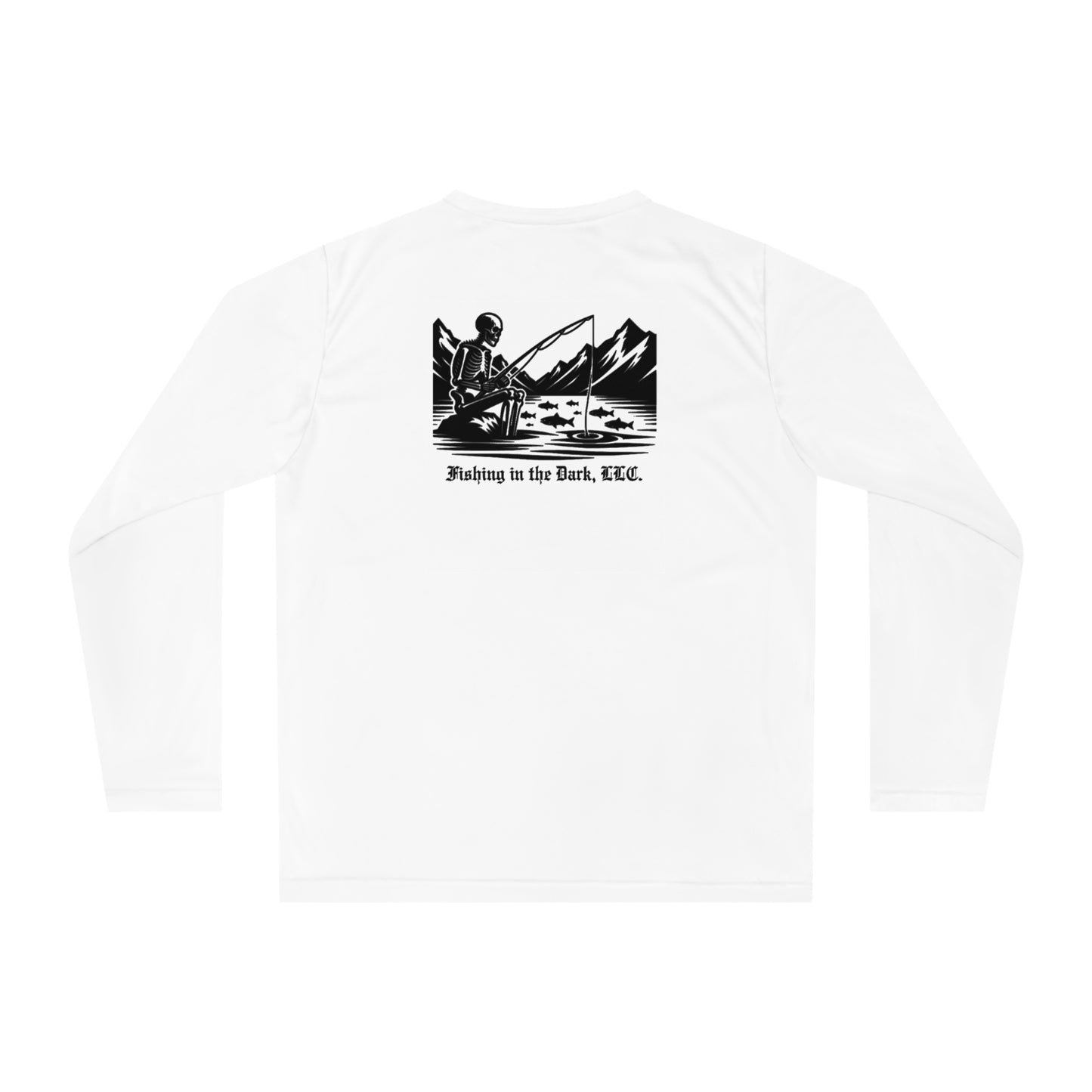 Unisex Fishing Performance Long Sleeve Shirt - 'Fishing in the Dark' Graphic Tee