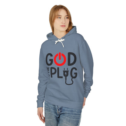 God is the Plug Unisex Lightweight Hoodie - Inspirational Sweatshirt for Daily Motivation