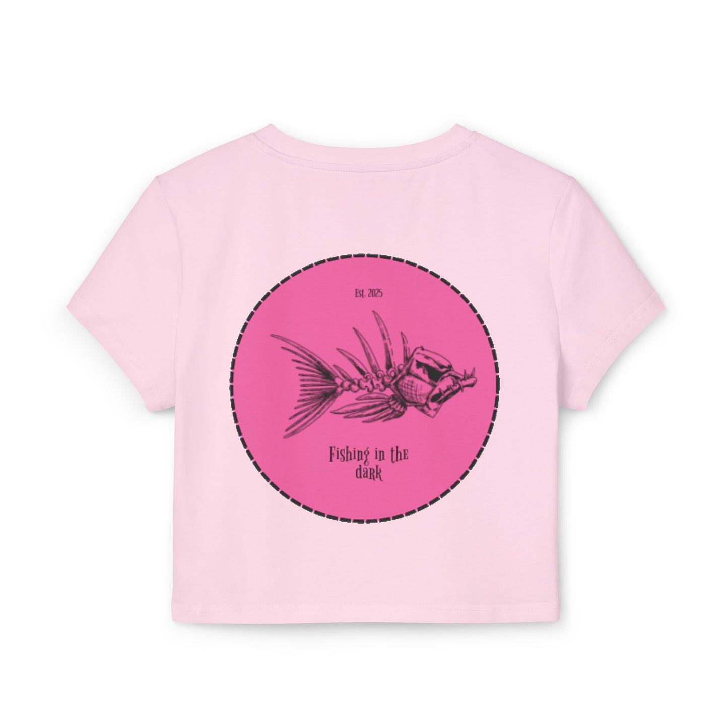 Fishing in the Dark Women's Baby Tee - Fun Graphic Tee for Fishing Enthusiasts