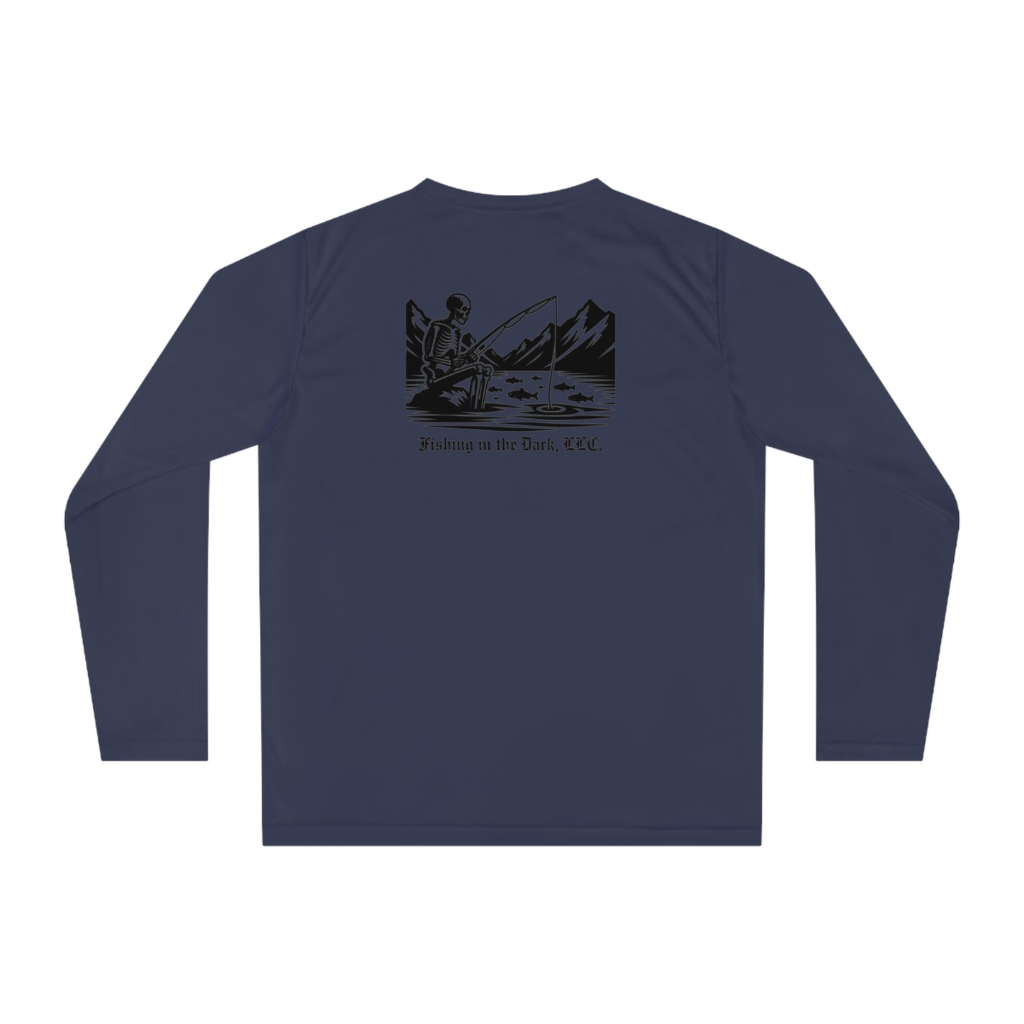 Unisex Fishing Performance Long Sleeve Shirt - 'Fishing in the Dark' Graphic Tee