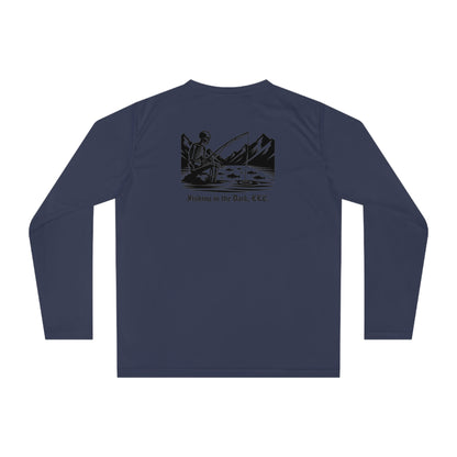 Unisex Fishing Performance Long Sleeve Shirt - 'Fishing in the Dark' Graphic Tee