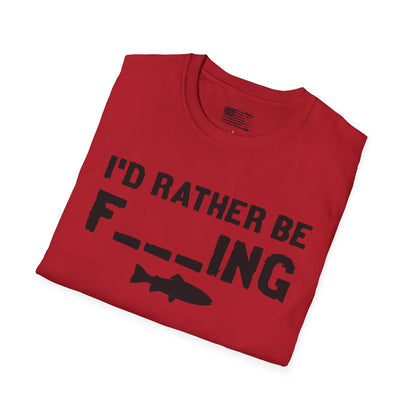 I'd Rather Be Fishing Unisex Softstyle T-Shirt - Perfect for Fishing Enthusiasts