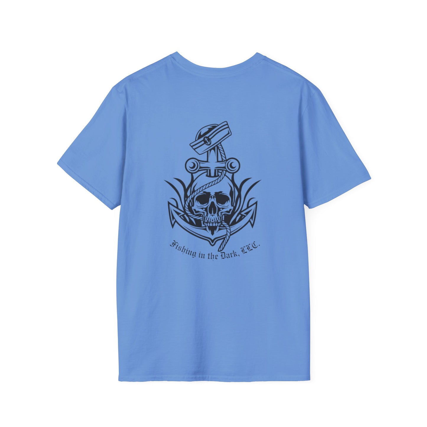 Fishing Enthusiast Unisex Softstyle T-Shirt - 'Fish On' & Skull Design