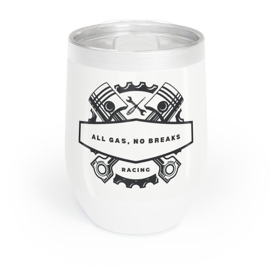 Racing-Themed Wine Tumbler - "All Gas, No Breaks" - Perfect for Auto Enthusiasts