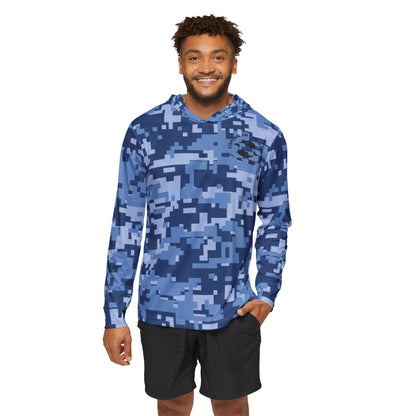 Unisex Fishing In The Dark Sports Blue Camo Warmup Hoodie - Comfortable and Stylish Activewear