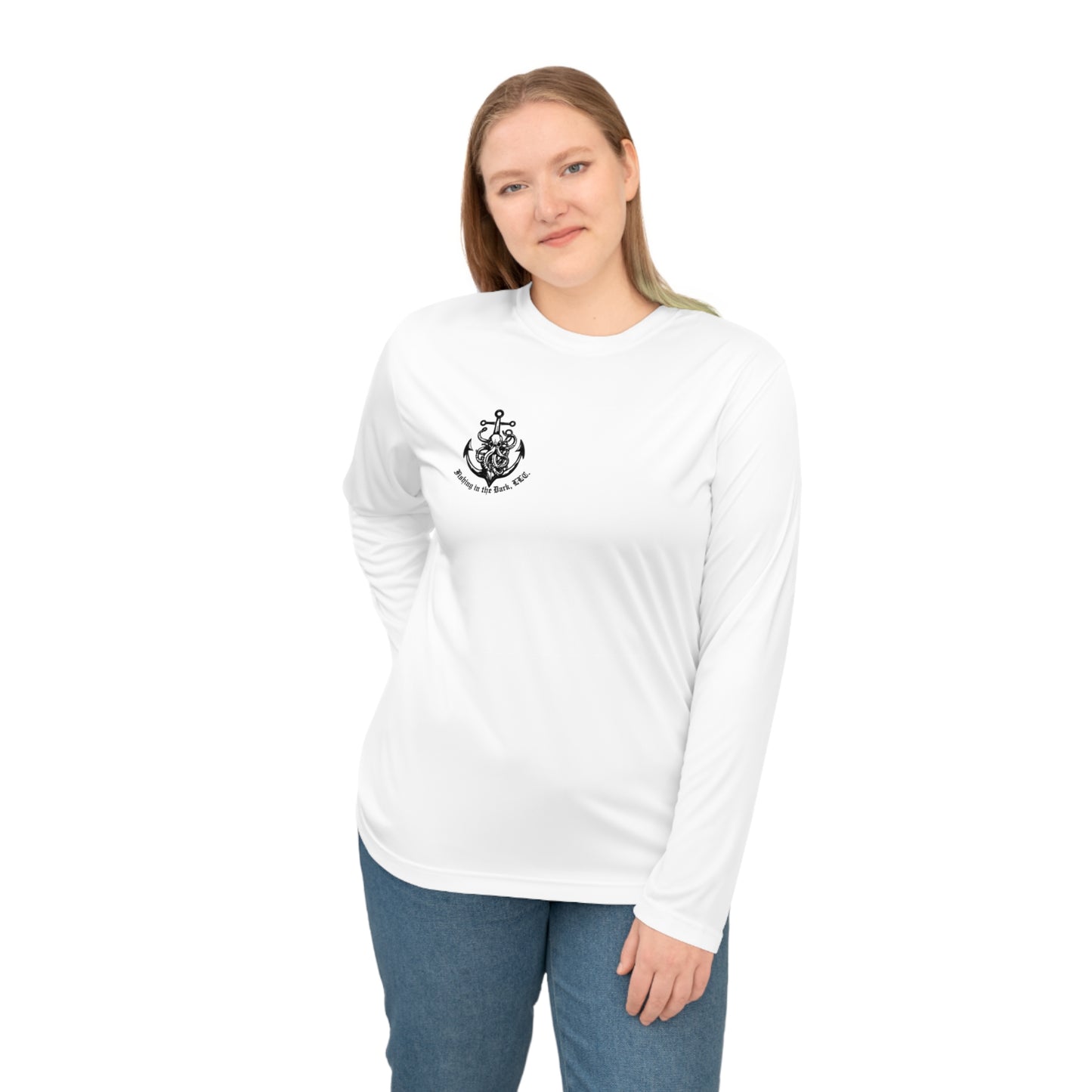 Unisex Fishing Performance Long Sleeve Shirt - 'Fishing in the Dark' Graphic Tee