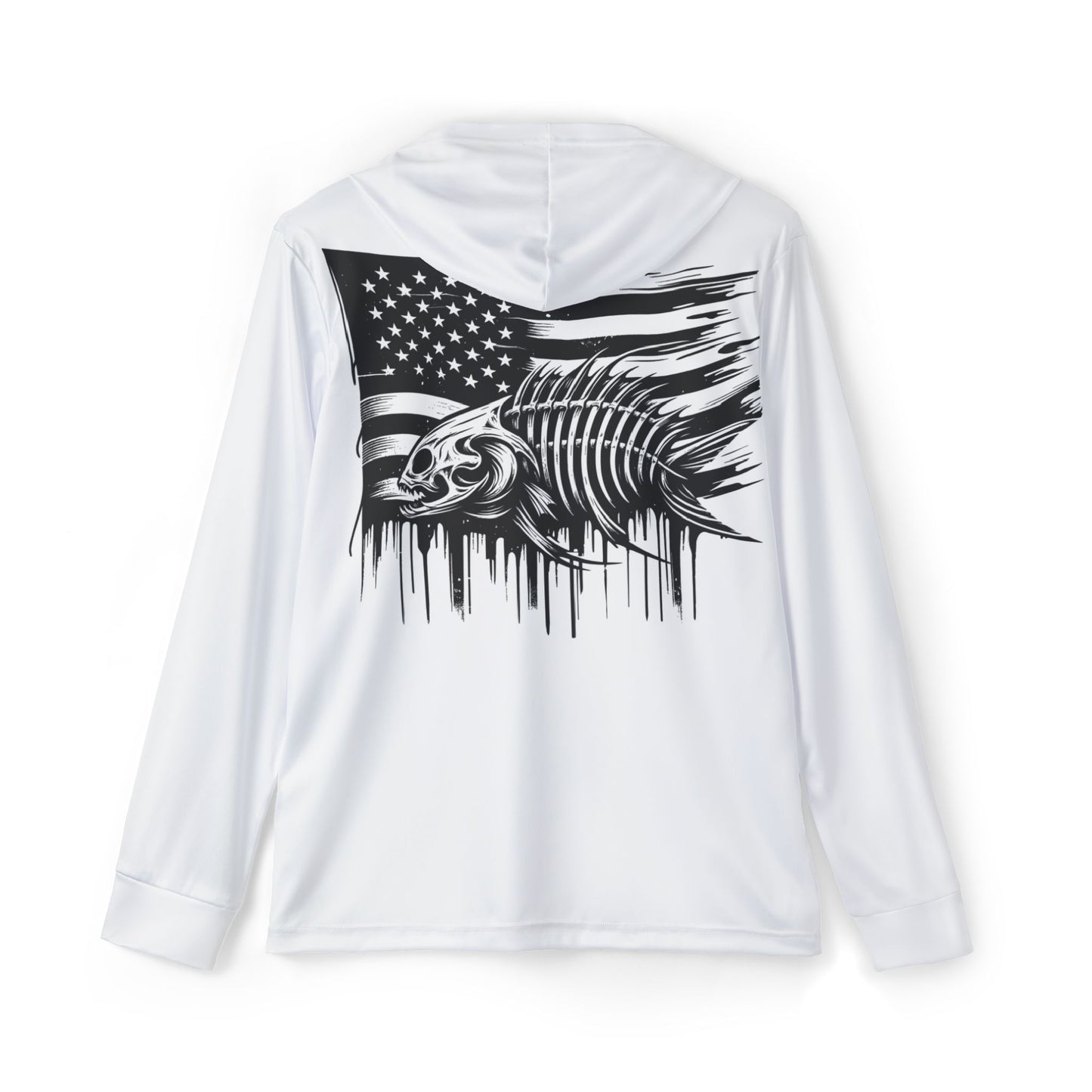 Men's Fishing in The Dark Sports Warmup Hoodie - American Flag Fishing Graphic