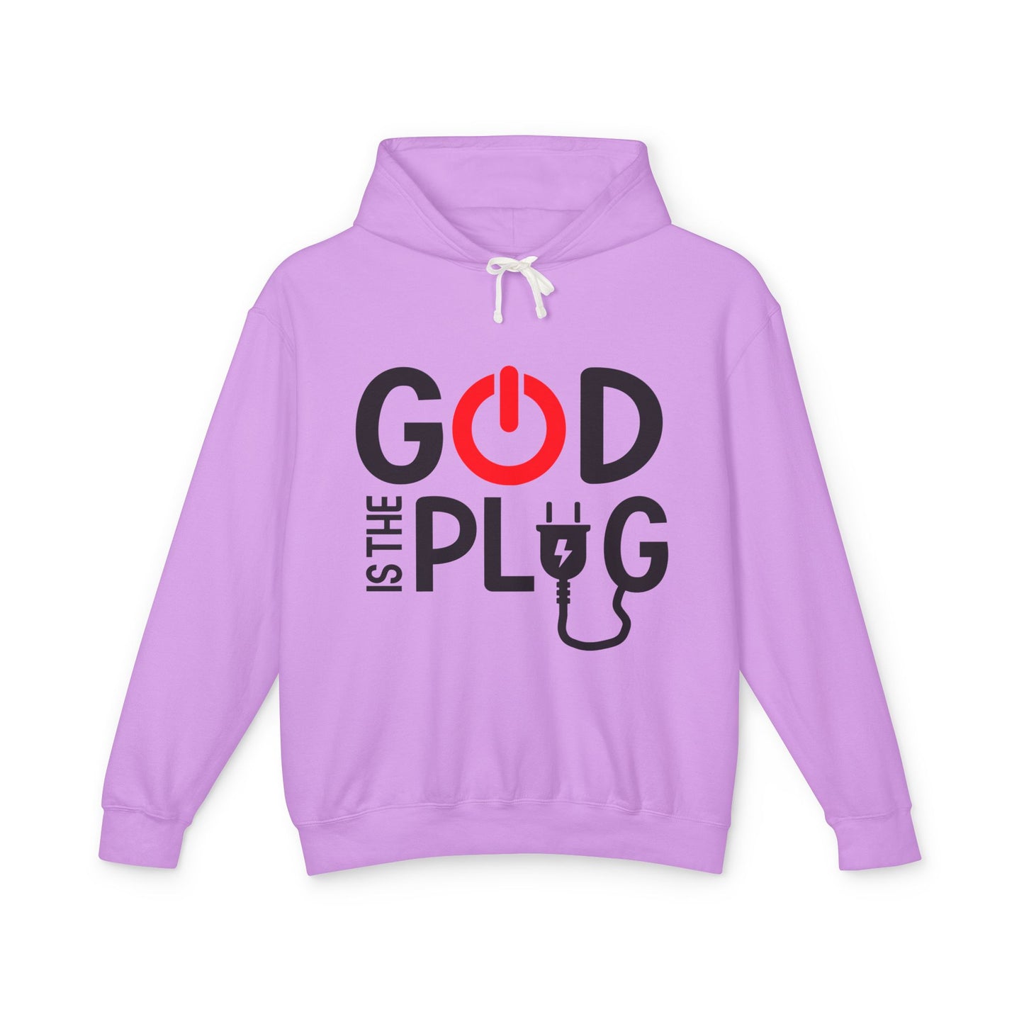 God is the Plug Unisex Lightweight Hoodie - Inspirational Sweatshirt for Daily Motivation