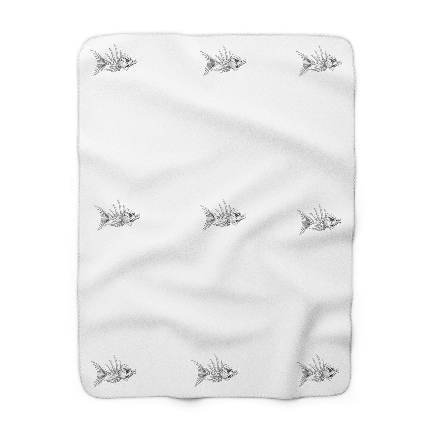 Cozy Fish Pattern Sherpa Fleece Blanket – Perfect for Home Décor and Gift Giving