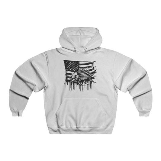 Men's American Flag Fish Graphic Hoodie - Perfect for Outdoor Lovers