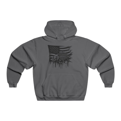 Men's American Flag Fish Graphic Hoodie - Perfect for Outdoor Lovers