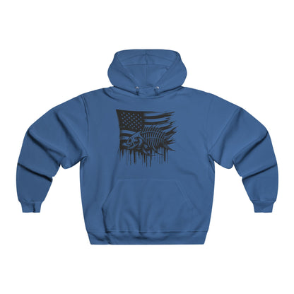 Men's American Flag Fish Graphic Hoodie - Perfect for Outdoor Lovers