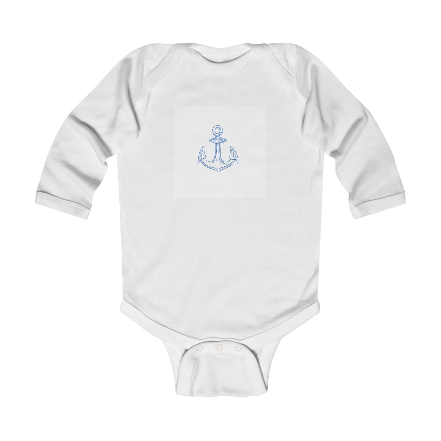 Nautical Anchor Infant Long Sleeve Bodysuit - Cute Baby Gift