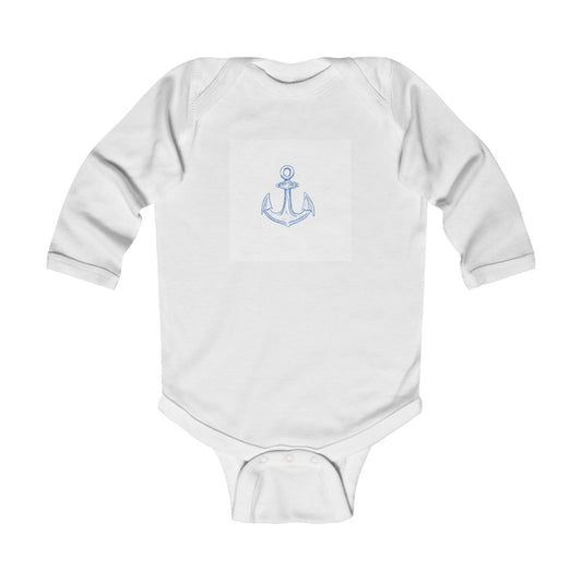 Nautical Anchor Infant Long Sleeve Bodysuit - Cute Baby Gift