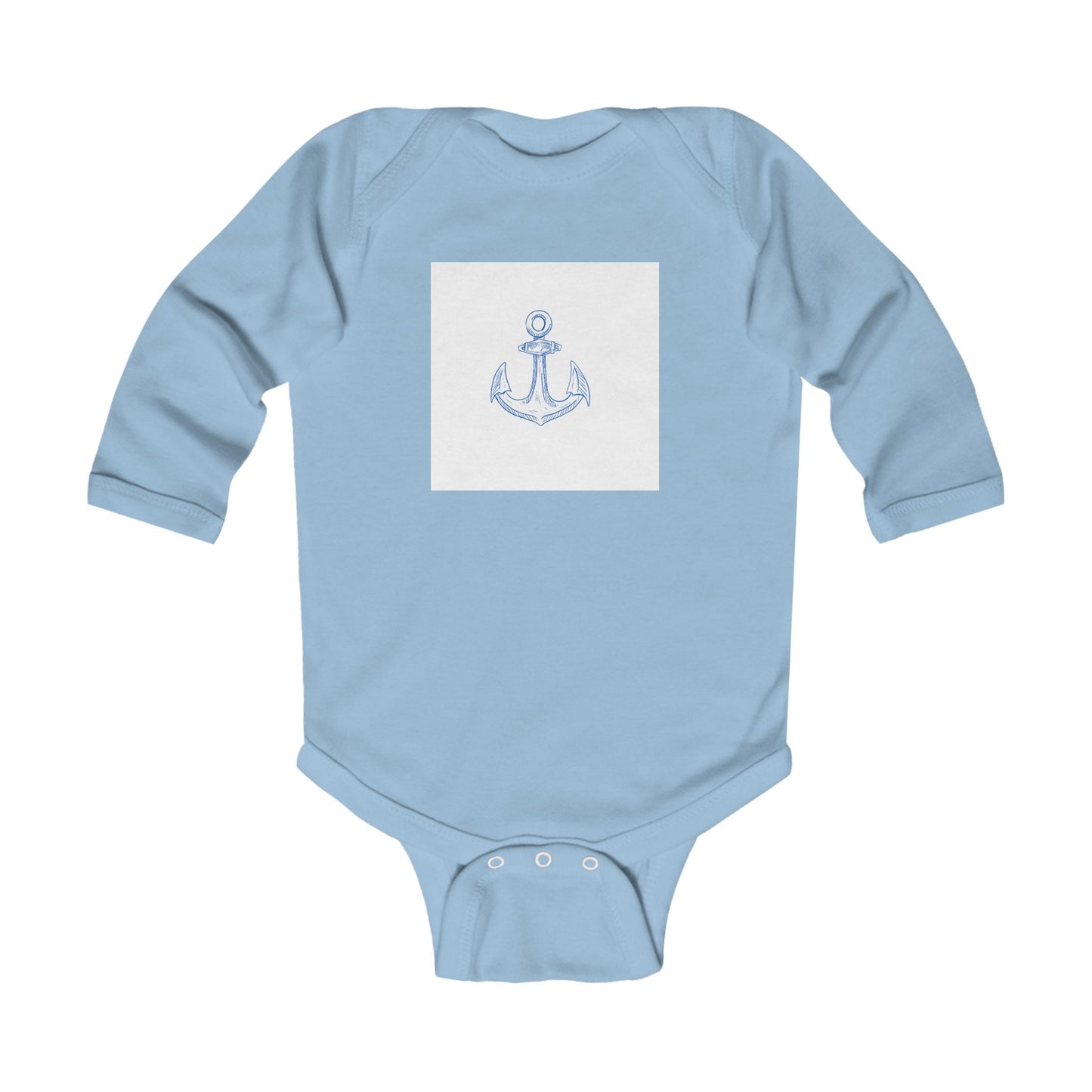 Nautical Anchor Infant Long Sleeve Bodysuit - Cute Baby Gift