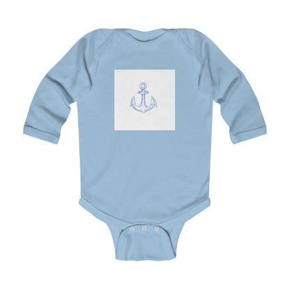 Nautical Anchor Infant Long Sleeve Bodysuit - Cute Baby Gift