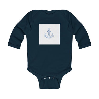 Nautical Anchor Infant Long Sleeve Bodysuit - Cute Baby Gift