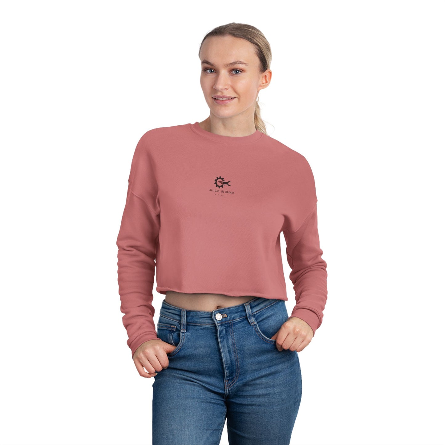 Women's Cropped Sweatshirt - 'Dirty Hands, Clean Money' Casual Statement Top