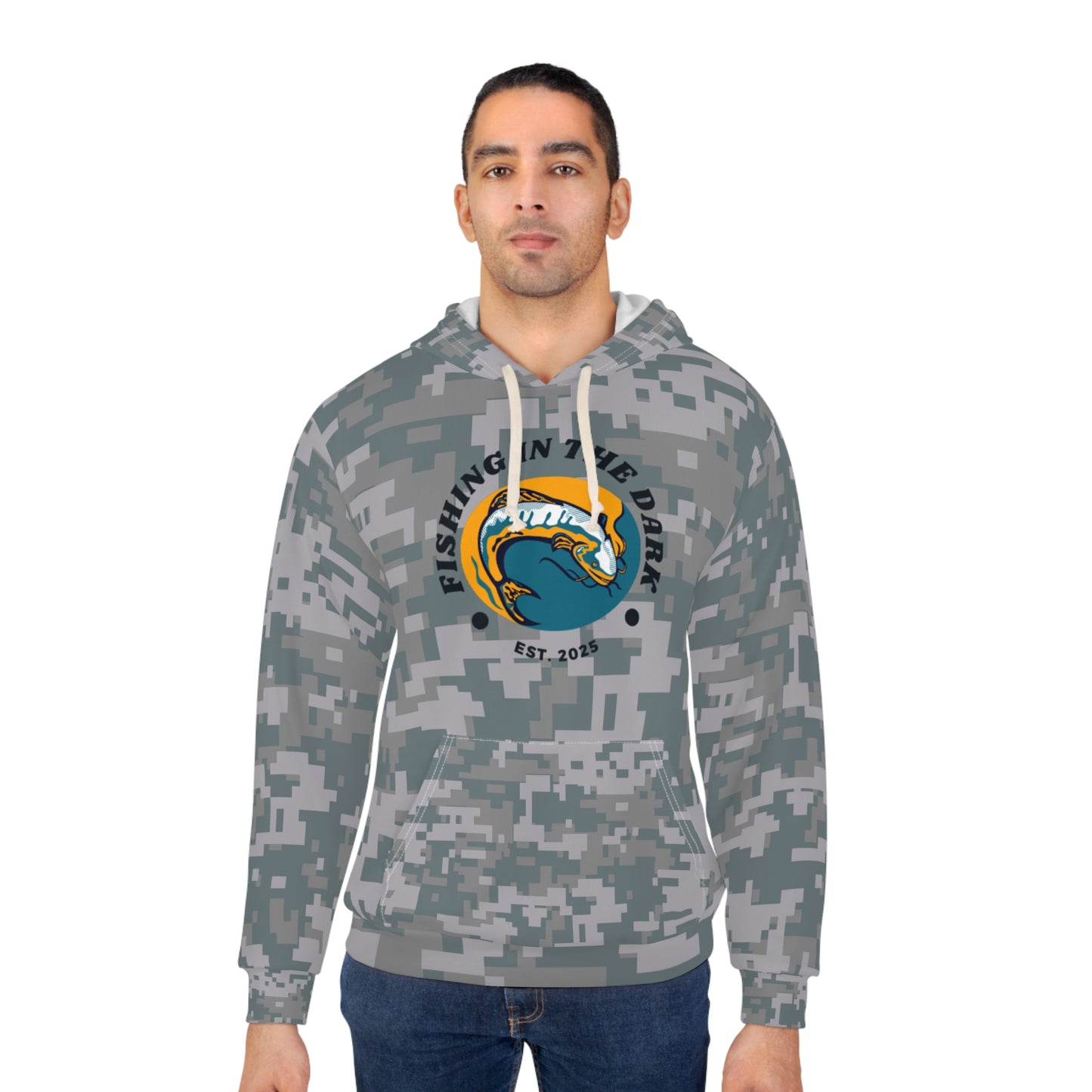 Camo Fishing in The Dark Pullover Hoodie - Perfect for Outdoors Enthusiasts