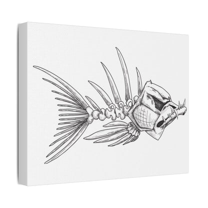 Artistic Fish Skeleton Canvas Print - Unique Home Decor for Ocean Lovers