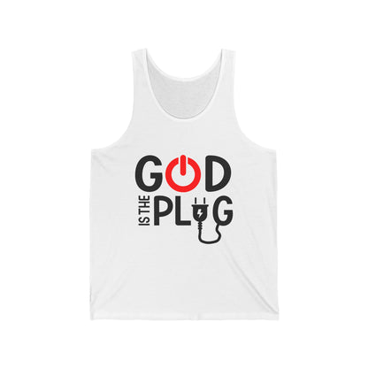 God is the Plug Unisex Jersey Tank - Stylish Spirituality for Everyday Wear