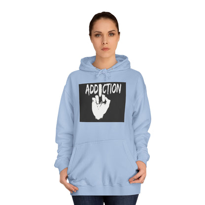 Unisex Addiction College Hoodie - Casual Comfort for Students