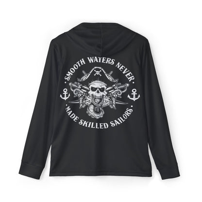 Men's Sports Fishing Hoodie - 'Fishing in the Dark' & Pirate Design