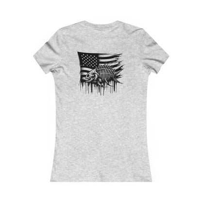 Patriotic Women's Graphic Tee - Distressed American Flag Design