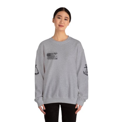 Nautical-Inspired Unisex Crewneck Sweatshirt - 'Smooth Waters Never Made Skilled Sailors'