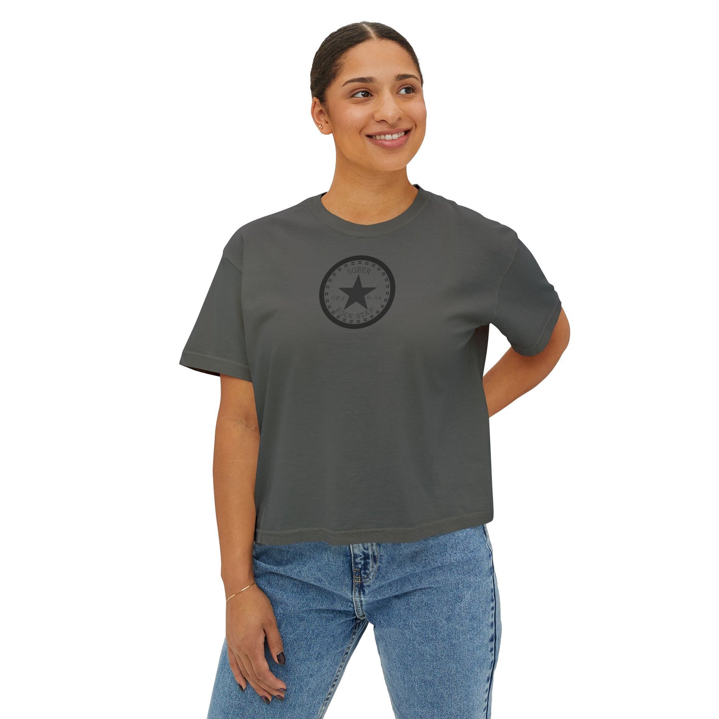 Casual Women's Boxy Tee with Star Design